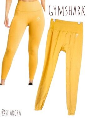 Gymshark Women's Vital Rise Seamless Contour Leggings  Yellow Activewear M